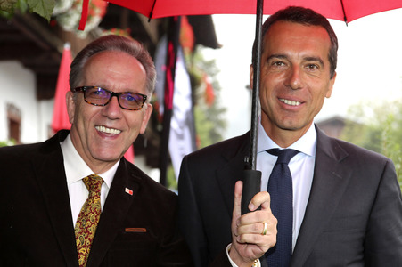 Rudolf Kaske, Präsident der Arbeiter- und Angestelltenkammer Wien, Christian Kern, Vorstandsvorsitzender der ÖBB-Holding AG