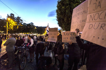 Demonstration gegen das Konzert von Xavier Naidoo in Erfurt