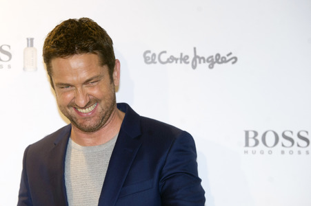 Gerard Butler Promotes Hugo Boss Fragrance In Madrid