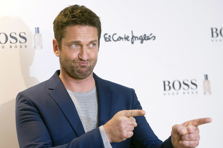 Gerard Butler Promotes Hugo Boss Fragrance In Madrid