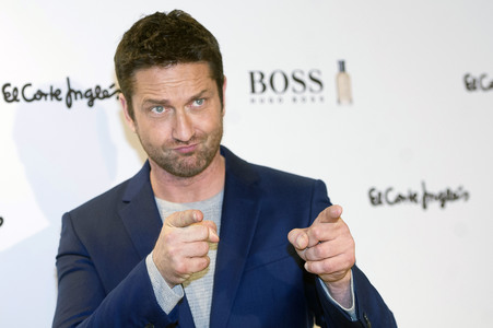 Gerard Butler Promotes Hugo Boss Fragrance In Madrid