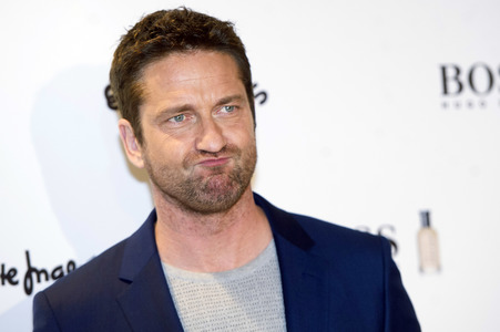 Gerard Butler Promotes Hugo Boss Fragrance In Madrid