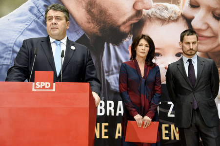 Pressekonferenz und Plakatvorstellung mit Sigmar Gabriel