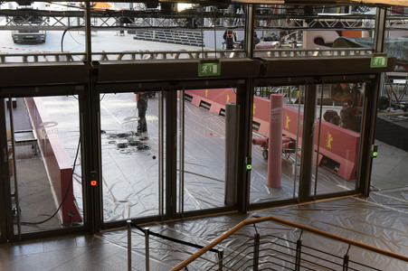 Aufbauarbeiten zur Berlinale 2016