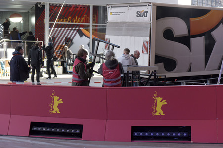 Aufbauarbeiten zur Berlinale 2016