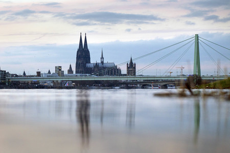 Hochwasser am Rhein in Köln