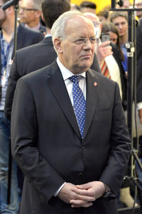 Angela Merkel beim Rundgang über die Computermesse CeBIT in Hannover