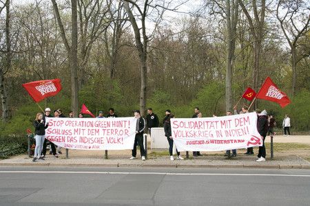 Protestkundgebung vor der Indischen Botschaft in Berlin