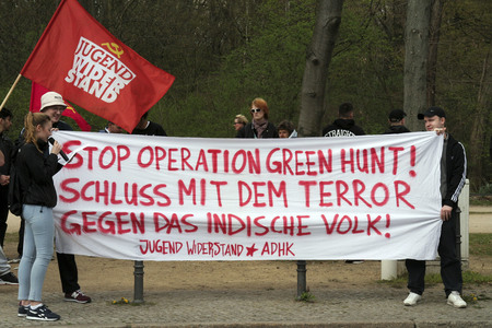 Protestkundgebung vor der Indischen Botschaft in Berlin