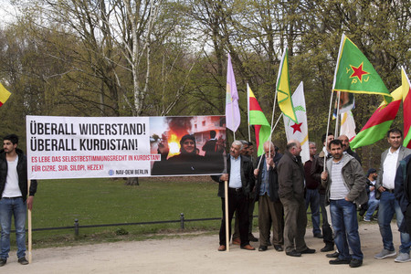 Protestkundgeburg vor der Türkischen Botschaft in Berlin