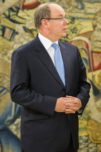 König Felipe empfängt Fürst Albert in Madrid