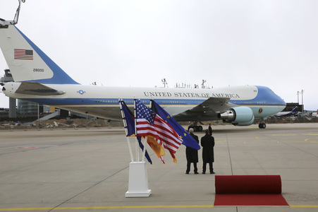 Ankunft von Barack Obama auf dem Flughafen Hannover-Langenhagen