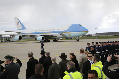 Ankunft von Barack Obama auf dem Flughafen Hannover-Langenhagen