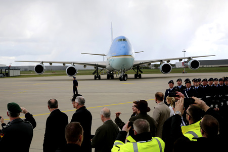 Ankunft von Barack Obama auf dem Flughafen Hannover-Langenhagen