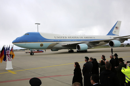 Ankunft von Barack Obama auf dem Flughafen Hannover-Langenhagen