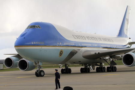 Ankunft von Barack Obama auf dem Flughafen Hannover-Langenhagen