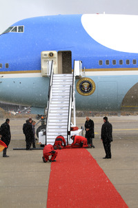Ankunft von Barack Obama auf dem Flughafen Hannover-Langenhagen