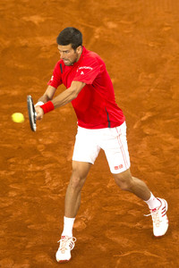 Tennis Match Novak Djokovic vs Milos Raonic in Madrid