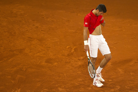 Tennis Match Novak Djokovic vs Milos Raonic in Madrid