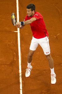Tennis Match Novak Djokovic vs Milos Raonic in Madrid