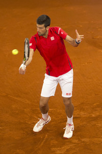 Tennis Match Novak Djokovic vs Milos Raonic in Madrid