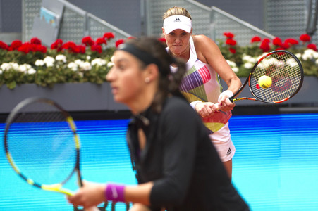 Tennis Match Martina Hingis und Sania Mirza vs Carolina Garcia und Kristina Mladenovic in Madrid
