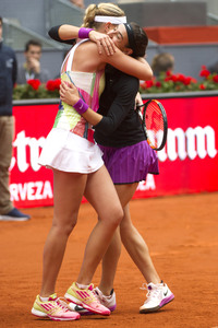 Tennis Match Martina Hingis und Sania Mirza vs Carolina Garcia und Kristina Mladenovic in Madrid