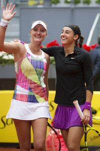 Tennis Match Martina Hingis und Sania Mirza vs Carolina Garcia und Kristina Mladenovic in Madrid