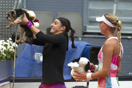 Tennis Match Martina Hingis und Sania Mirza vs Carolina Garcia und Kristina Mladenovic in Madrid