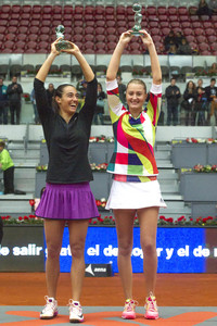Tennis Match Martina Hingis und Sania Mirza vs Carolina Garcia und Kristina Mladenovic in Madrid