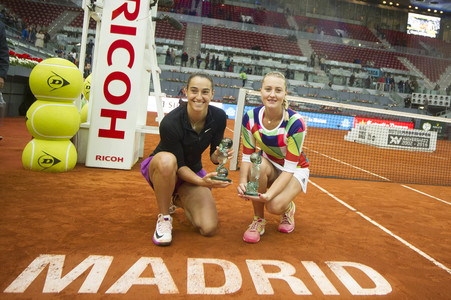Tennis Match Martina Hingis und Sania Mirza vs Carolina Garcia und Kristina Mladenovic in Madrid