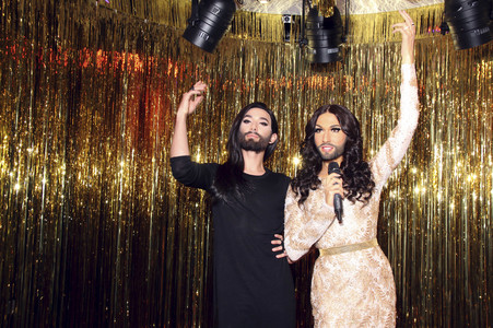 Enthüllung der Wachsfigur von Conchita Wurst in Berlin