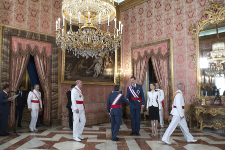 Audienz für Militärangehörige im Palacio Real in Madrid