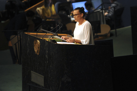 Prinzessin Stéphanie von Monaco spricht bei der UN in New York