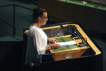 Prinzessin Stéphanie von Monaco spricht bei der UN in New York