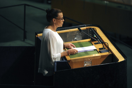 Prinzessin Stéphanie von Monaco spricht bei der UN in New York