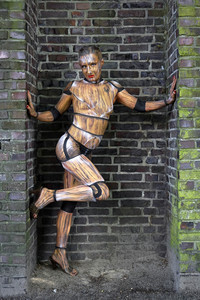 Holzgliederfigur / Human Artist Model Bodypainting