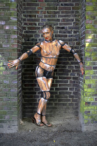 Holzgliederfigur / Human Artist Model Bodypainting