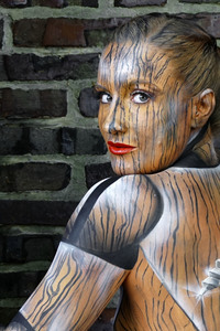 Holzgliederfigur / Human Artist Model Bodypainting