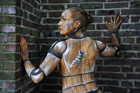Holzgliederfigur / Human Artist Model Bodypainting