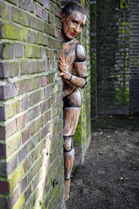 Holzgliederfigur / Human Artist Model Bodypainting