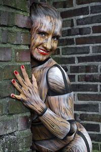 Holzgliederfigur / Human Artist Model Bodypainting