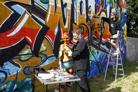 Graffitiwand / Graffiti Wall Bodypainting