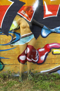 Graffitiwand / Graffiti Wall Bodypainting