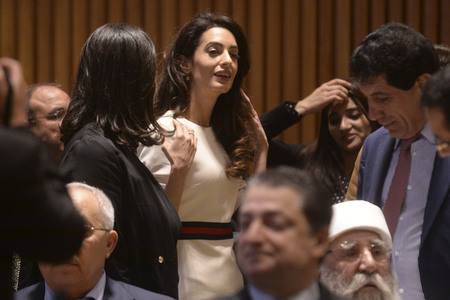 Amal Clooney bei der UN in New York