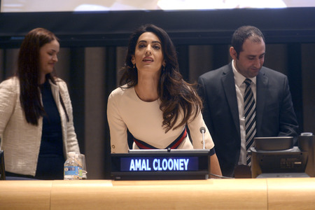 Amal Clooney bei der UN in New York