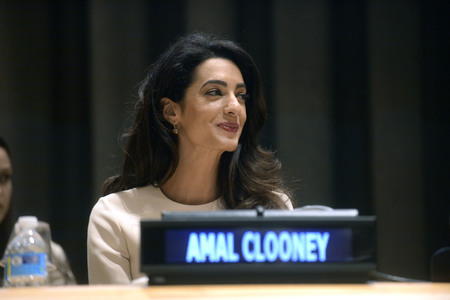 Amal Clooney bei der UN in New York