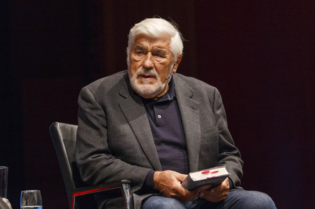 Tamara Dietl und Mario Adorf auf der lit.Cologne in Köln