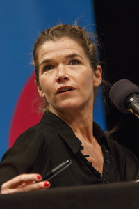 Anke Engelke und Devid Striesow auf der lit.Cologne in Köln