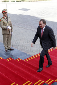 Masud Barzani triftt Stefan Löfven in Erbil